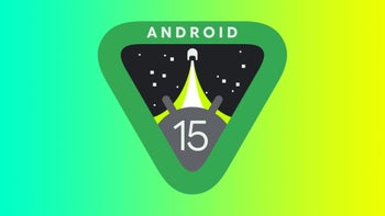 Illustration with Android 15 logo