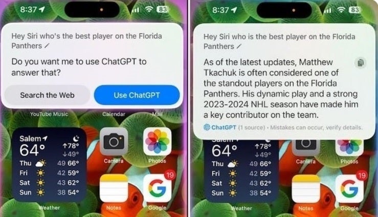 In iOS 18.2 Siri gained ChatGPT integration with Apple Intelligence. | Image credit-PhoneArena - You might be entitled to a share of Apple&#039;s $95 million Siri-spying settlement